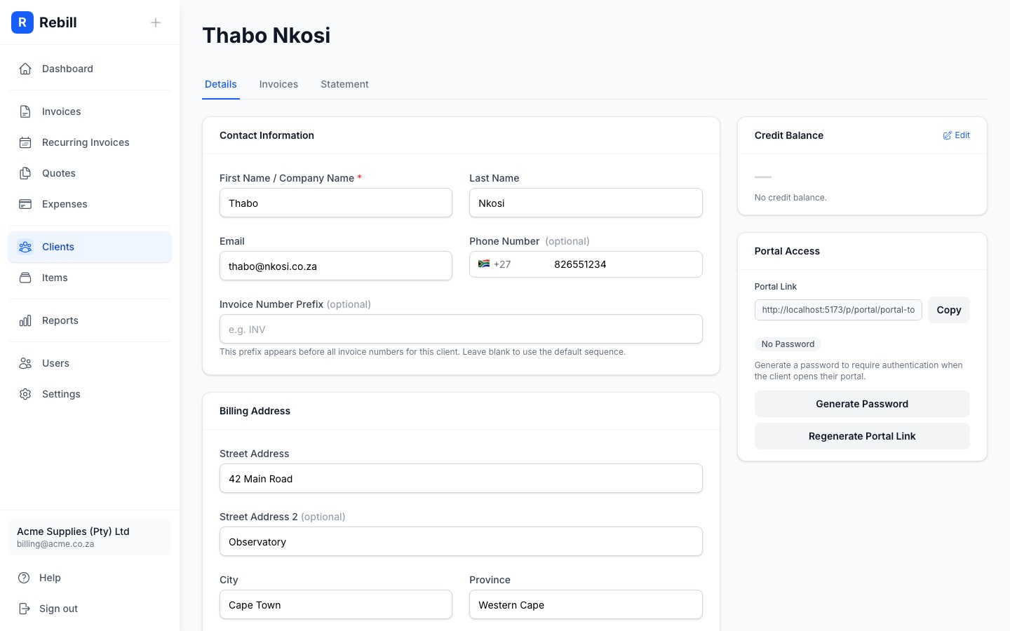 client detail edit mode